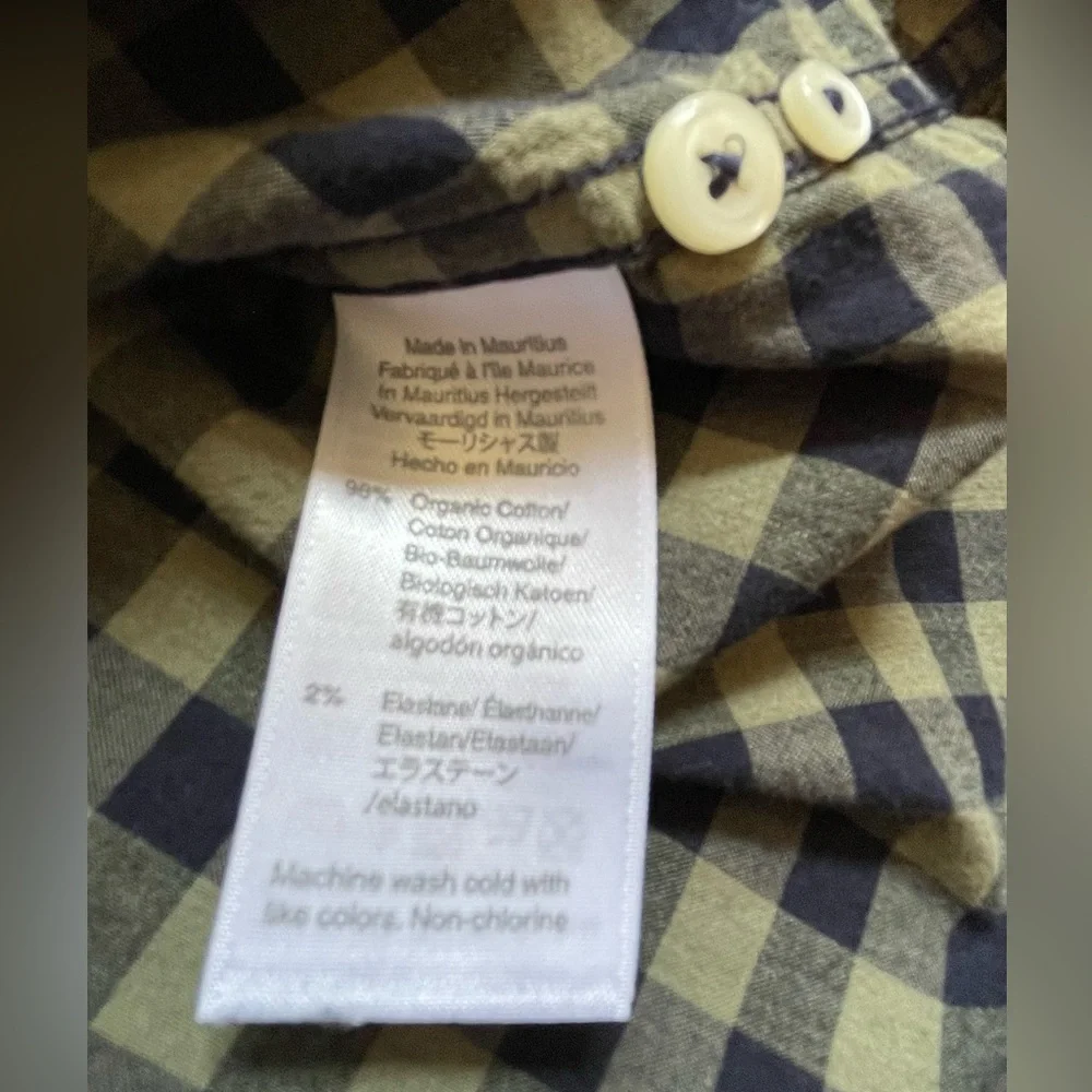 J. Crew button down shirt secret wash shirting classic fit green blue checks